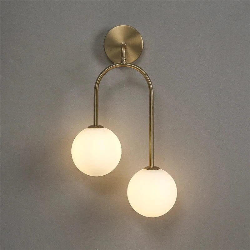 Nøordka Light Wall Light Fixtures D Right Golden Contemporary Glass Ball Wall Light Fixture