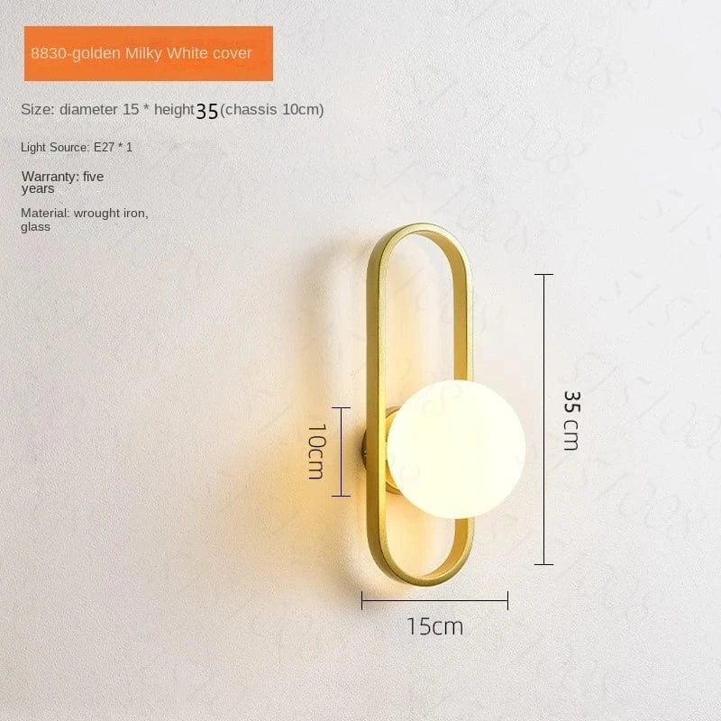 Nøordka Light Wall Light Fixtures Gold A Minimalist Glass Globe Indoor Wall Light Fixture
