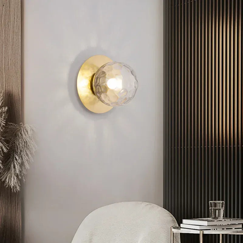Nøordka Light Wall Light Fixtures Gold Body - Clear Bulb Gold Black Bedside Wall Lamp for Bedroom and Living Room
