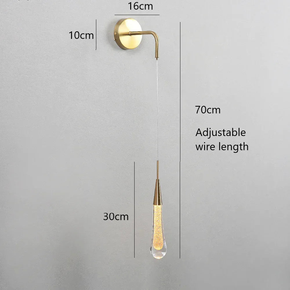 Nøordka Light Wall Light Fixtures Gold Droplet Shaped Wall Lamp Light Fixture