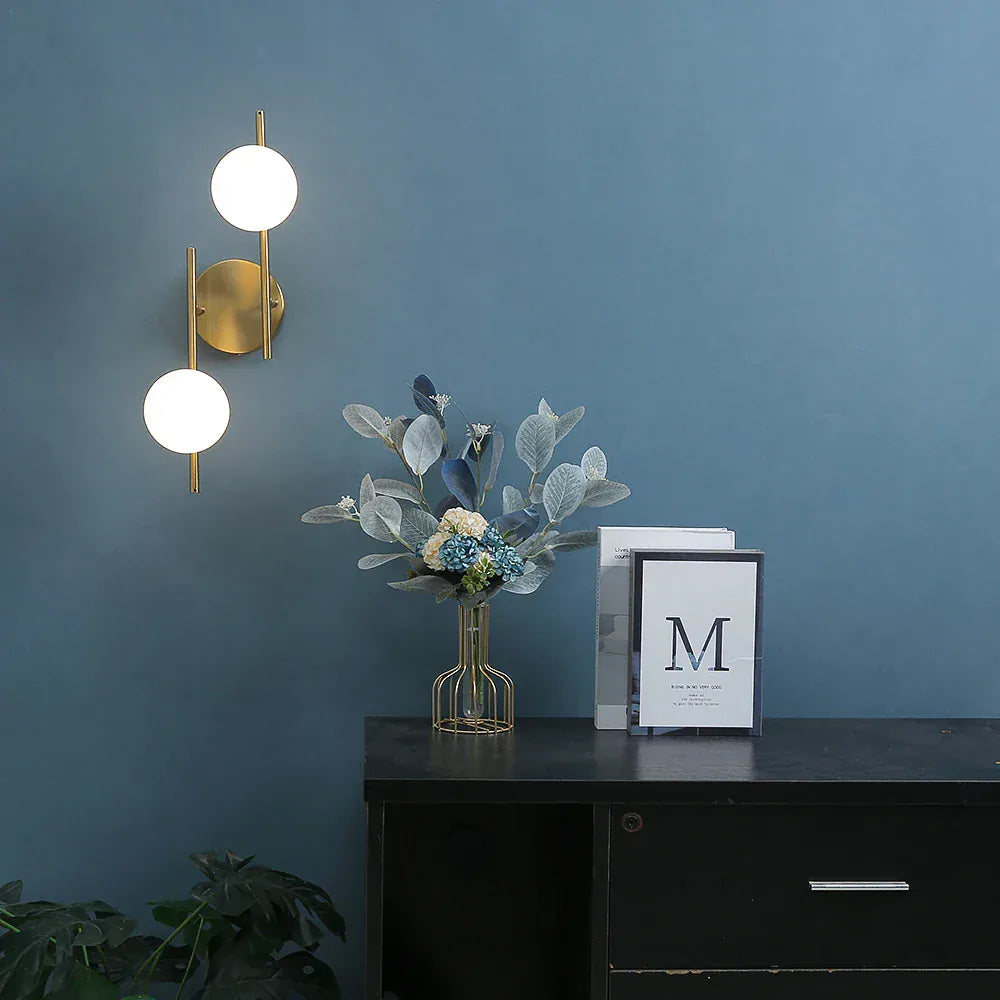 Nøordka Light Wall Light Fixtures Gold Modern Glass Ball Wall Sconce Lighting Fixture