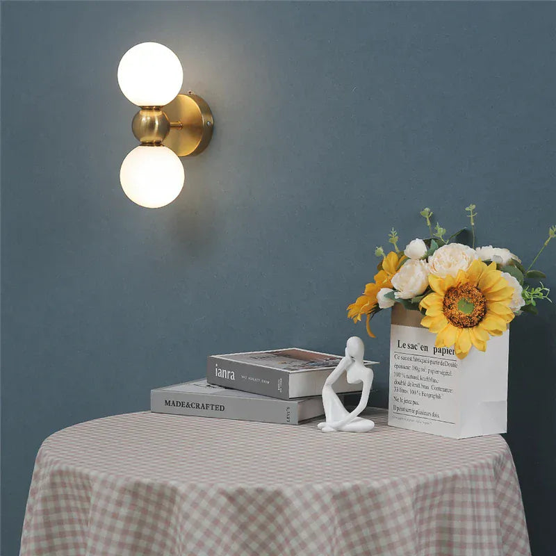 Nøordka Light Wall Light Fixtures Golden Contemporary Glass Ball Wall Light Fixture