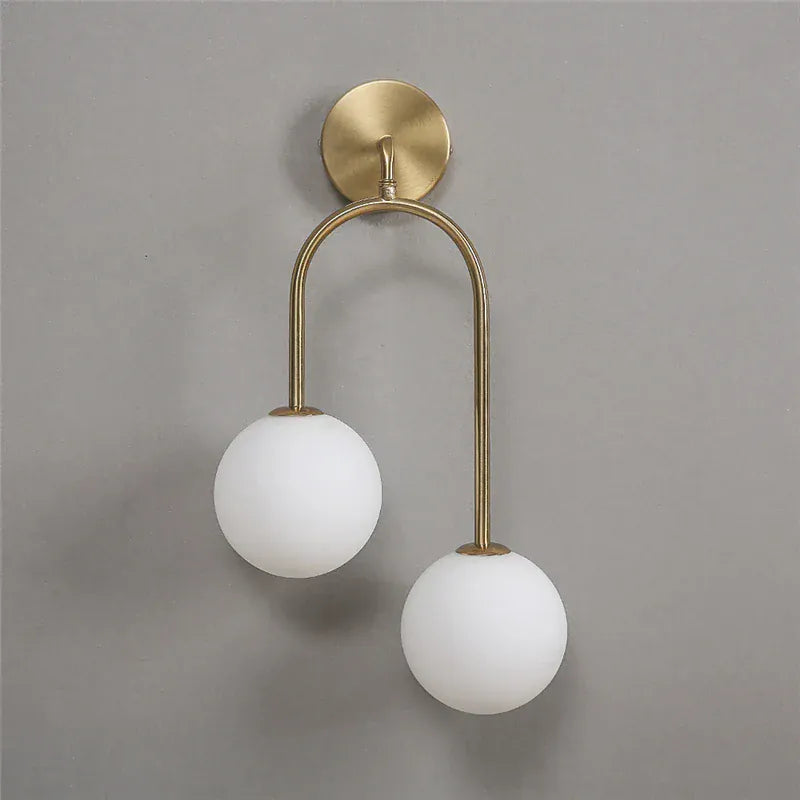 Nøordka Light Wall Light Fixtures Golden Contemporary Glass Ball Wall Light Fixture