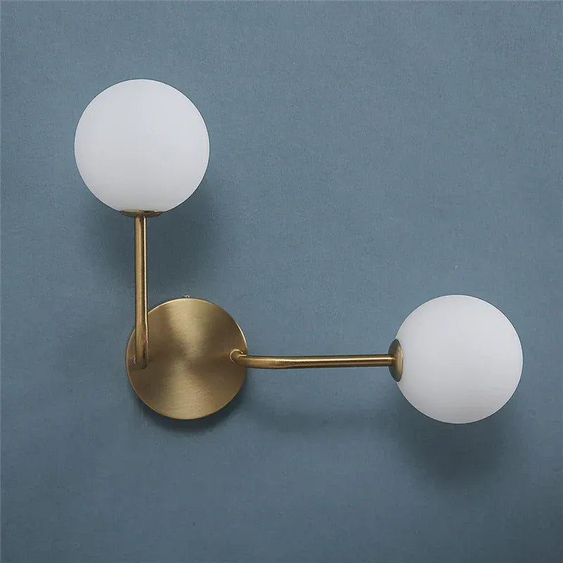 Nøordka Light Wall Light Fixtures Golden Contemporary Glass Ball Wall Light Fixture
