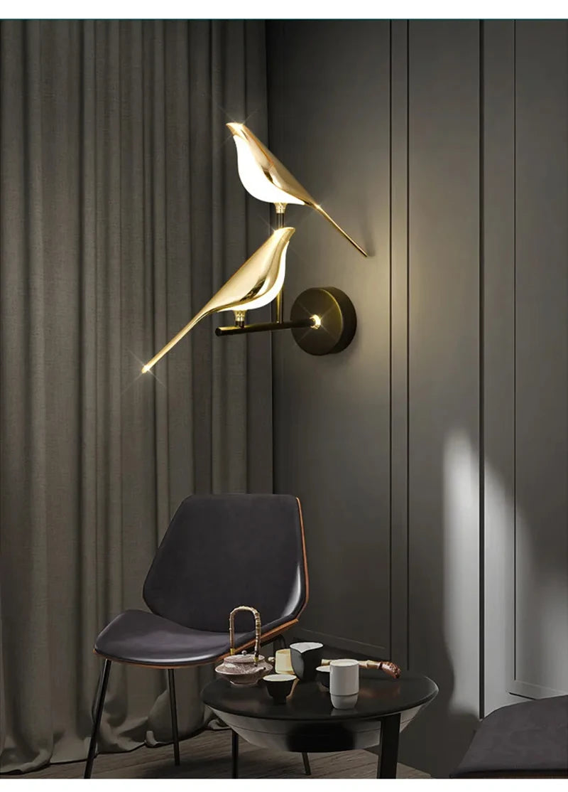 Nøordka Light Wall Light Fixtures Golden Magpie Wall Sconce Light Fixture
