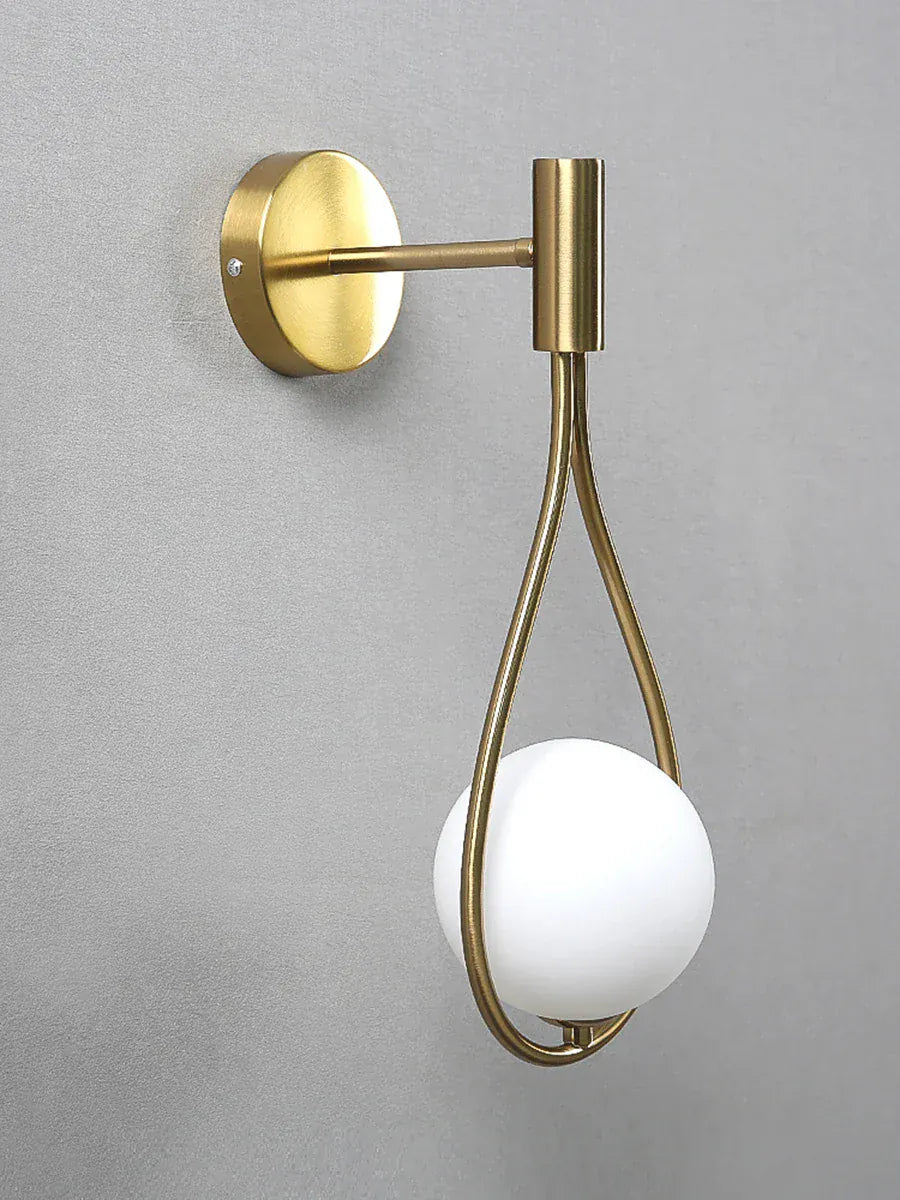 Nøordka Light Wall Light Fixtures Metal Framed Glass Globe Wall Light Fixture