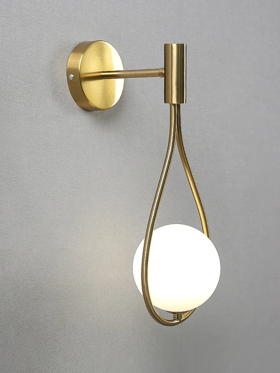 Nøordka Light Wall Light Fixtures Metal Framed Glass Globe Wall Light Fixture