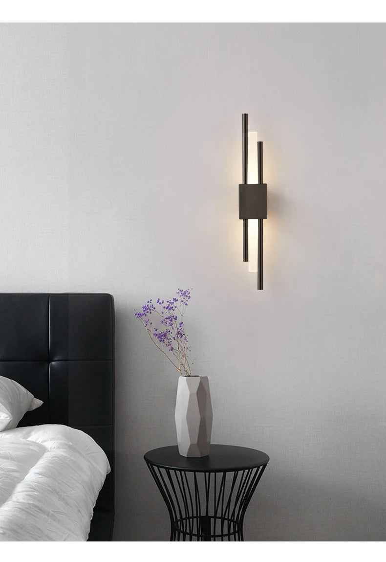 Nøordka Light Wall Light Fixtures Modern Black & Bronze Tonged Wall Sconce Light Fixture