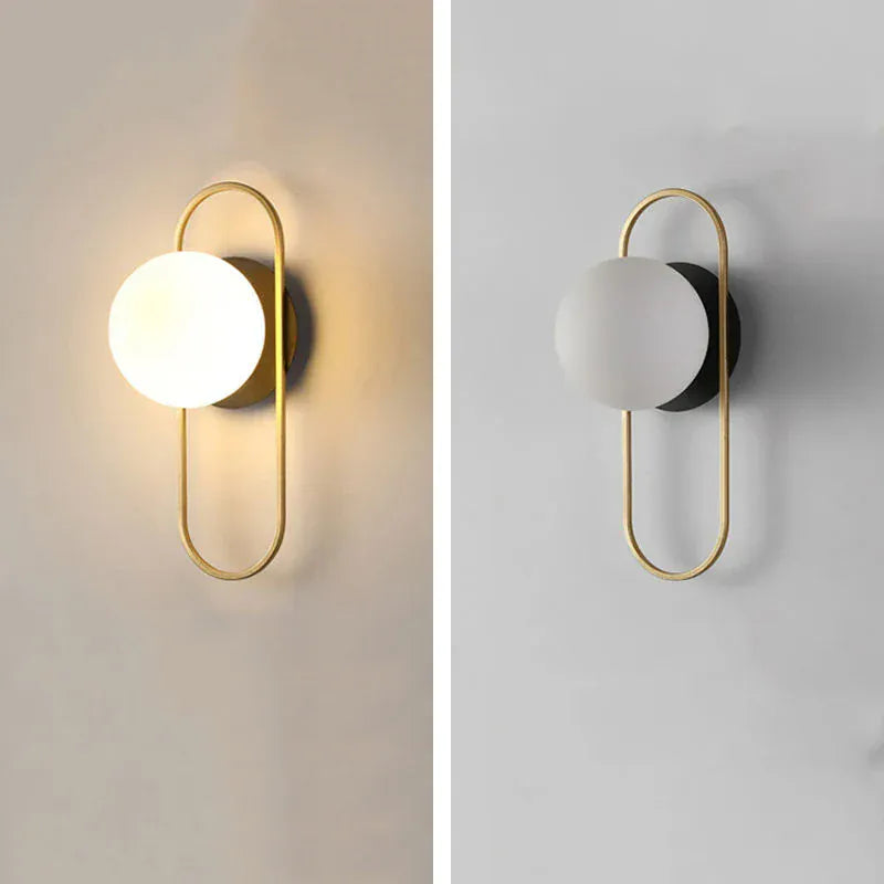 Nøordka Light Wall Light Fixtures Modern Black & Gold Glass Ball Indoor Wall Sconces
