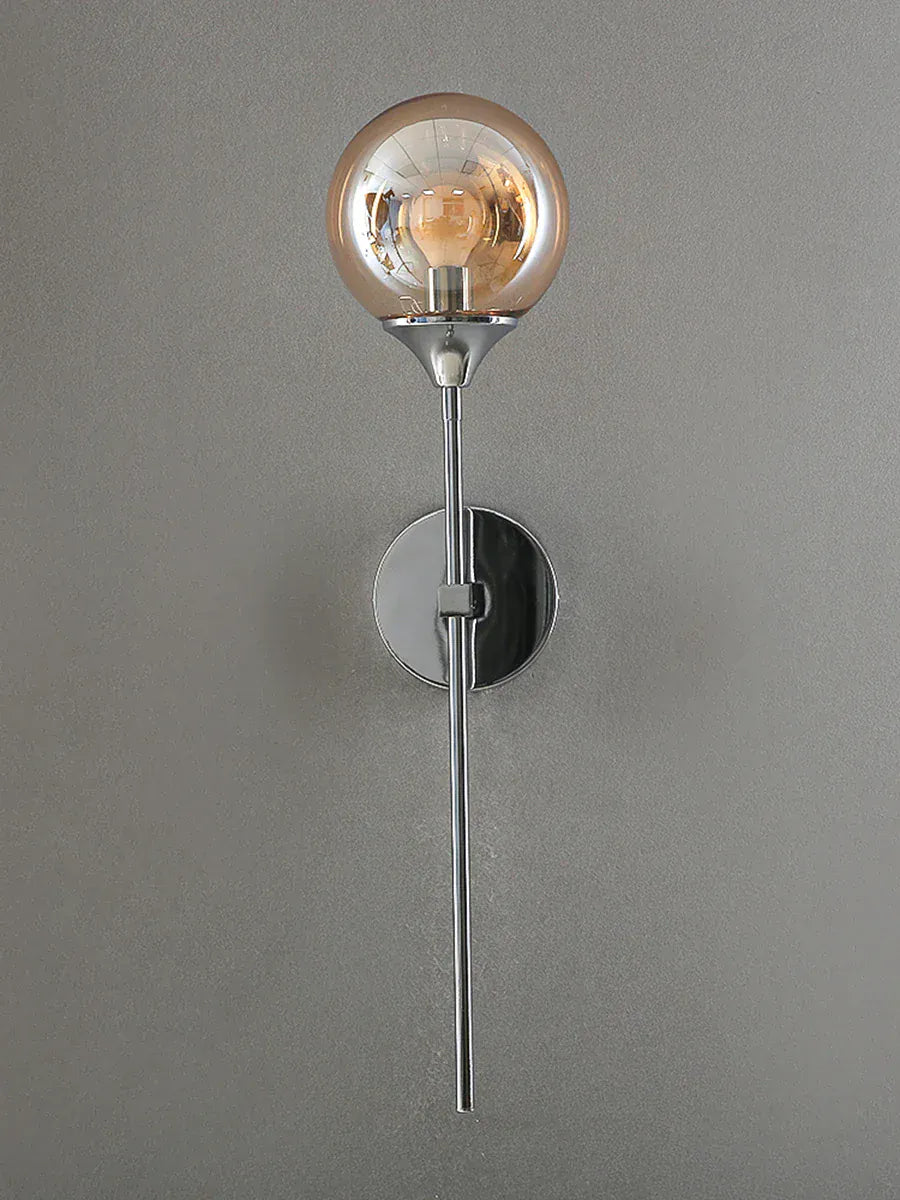Nøordka Light Wall Light Fixtures Modern Glass Globe Wall Lamp Light Fixture in Silver Frame