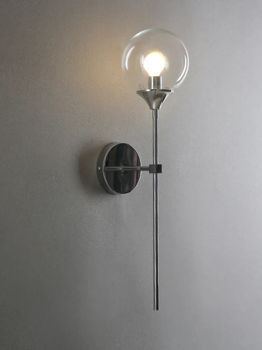 Nøordka Light Wall Light Fixtures Modern Glass Globe Wall Lamp Light Fixture in Silver Frame