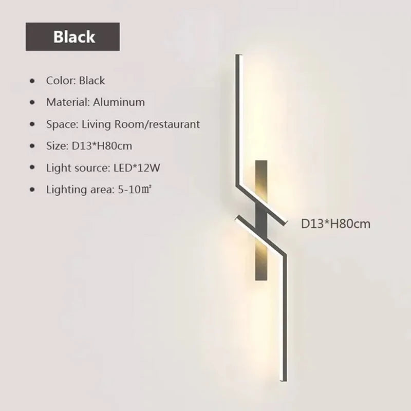 Nøordka Light Wall Light Fixtures Modern Minimalist LED Wall Light Fixture In Black or Gold