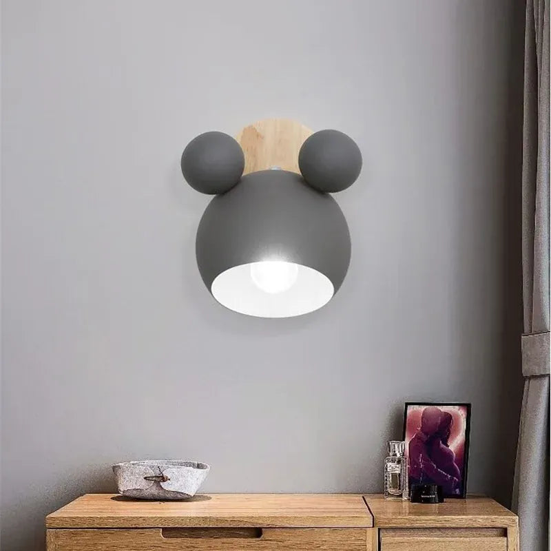 Nøordka Light Wall Light Fixtures Mouse Inspired Wall Lamp for Children's Room