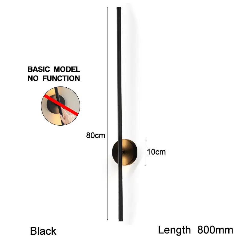 Nøordka Light Wall Light Fixtures Non-Dimmable – 31.5" / Warm White Modern Black Indoor Touch Switch Dimmable LED Wall Sconce