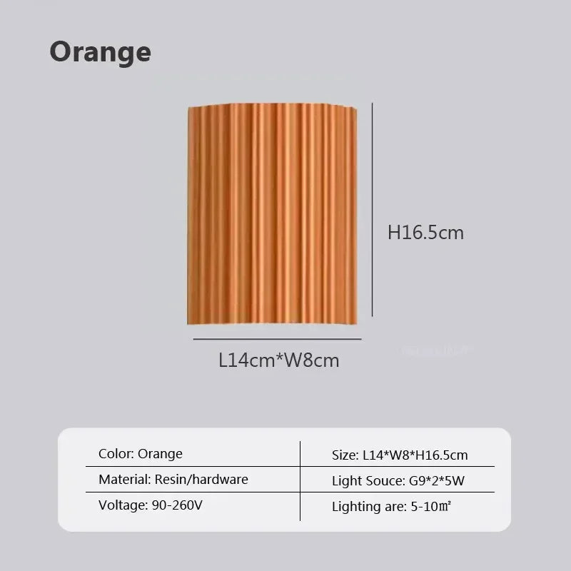 Nøordka Light Wall Light Fixtures Nordic Corrugated Resin Wall Lamp