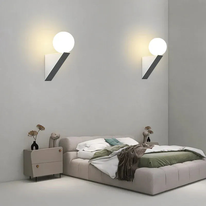 Nøordka Light Wall Light Fixtures Nordic Glass Ball Indoor Wall Lamp for Corridors &amp; Bedsides