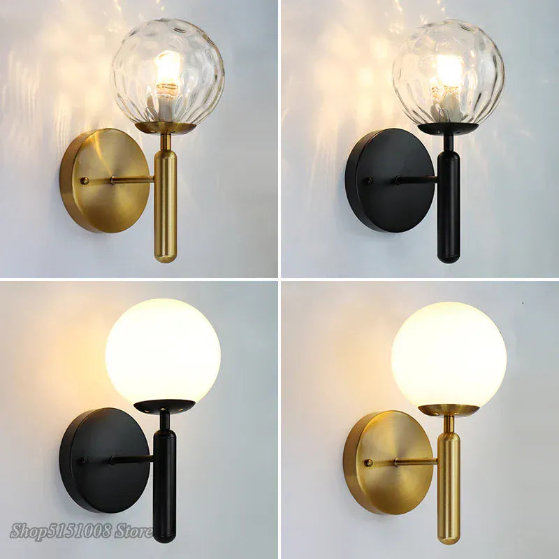 Nøordka Light Wall Light Fixtures Nordic Modern Glass Ball Wall Lamp Light Fixture