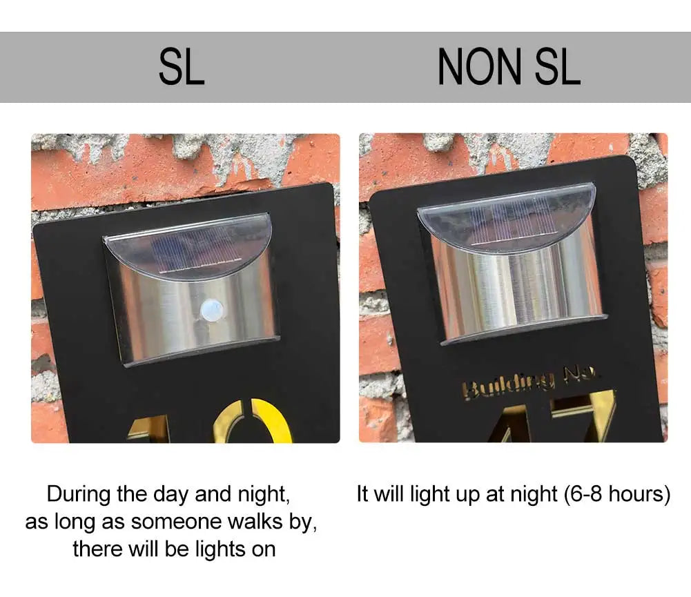 Nøordka Light Wall Light Fixtures Outdoor Solar House Number Sign Plaque