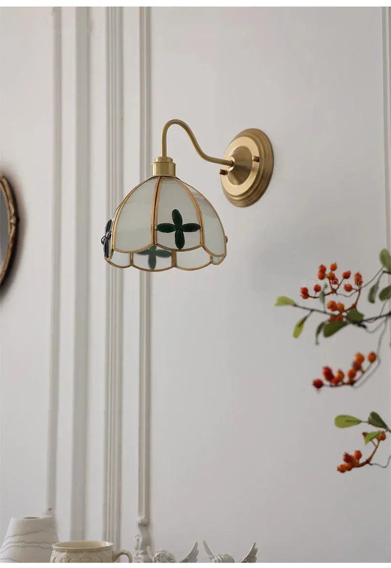 Nøordka Light Wall Light Fixtures Retro Copper Tiffany Wall Lamp Light Fixture