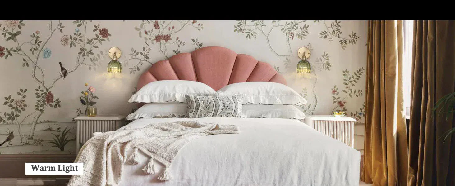 Nøordka Light Wall Light Fixtures Retro Petal Glass Wall Lamp With Remote Control & Rechargeable Bulb