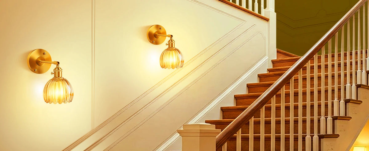 Nøordka Light Wall Light Fixtures Retro Petal Glass Wall Lamp With Remote Control &amp; Rechargeable Bulb