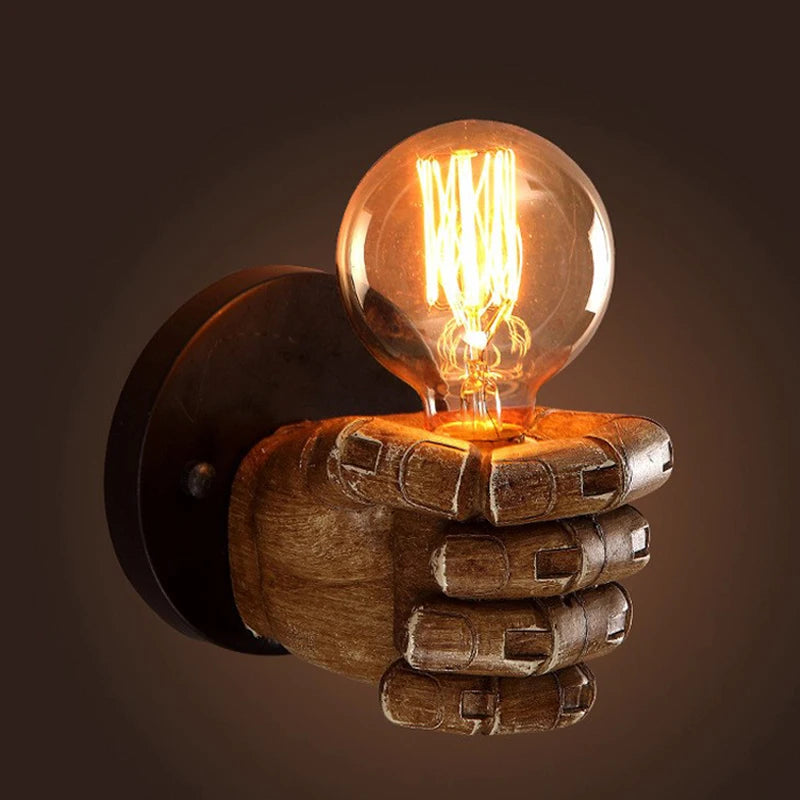 Nøordka Light Wall Light Fixtures Retro Resin Fist Wall Lamp Light Fixture