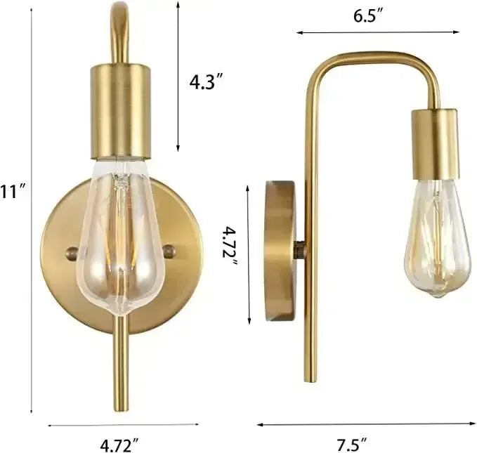 Nøordka Light Wall Light Fixtures Simple Nordic Energy Effecient Black &amp; Gold Iron Wall Light