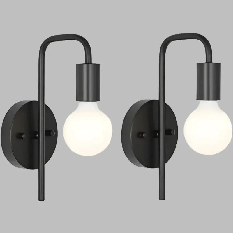 Nøordka Light Wall Light Fixtures Simple Nordic Energy Effecient Black &amp; Gold Iron Wall Light