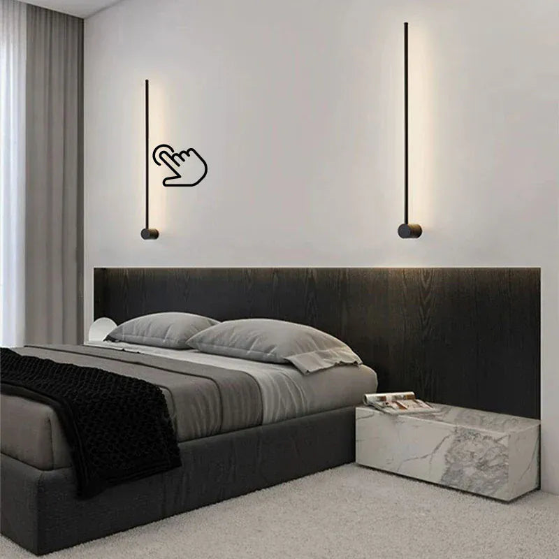 Nøordka Light Wall Light Fixtures Sleek Black Wall Light with Touch Switch & 360° Rotating Design