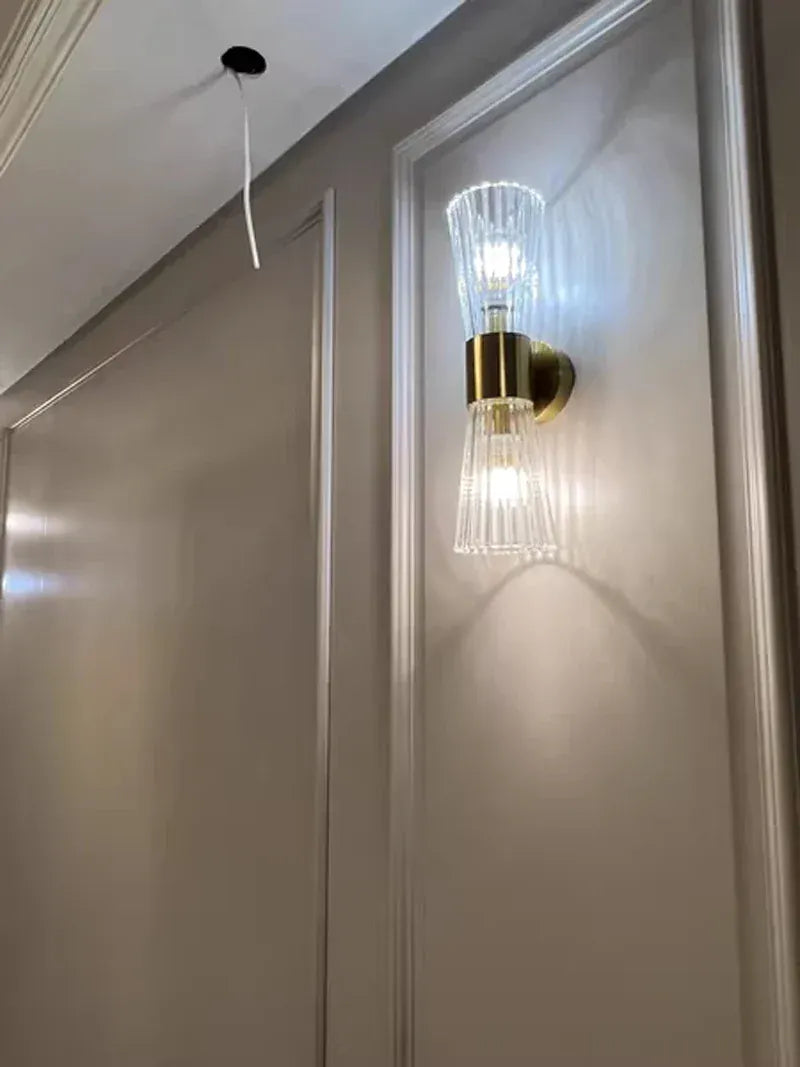 Nøordka Light Wall Light Fixtures Transparent Modern Brass Wall Sconce Light Fixture