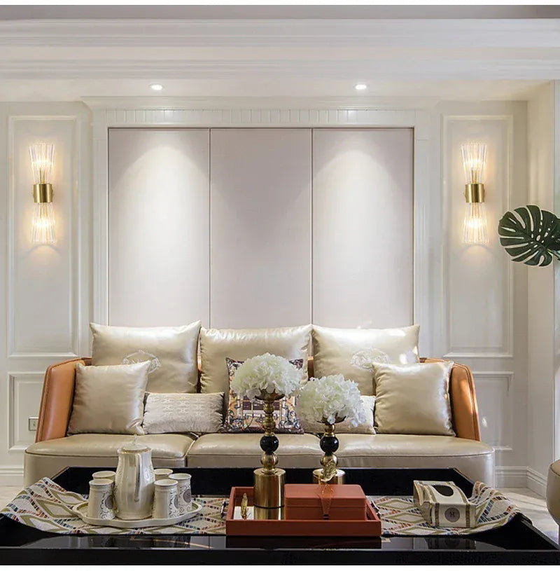 Nøordka Light Wall Light Fixtures Transparent Modern Brass Wall Sconce Light Fixture