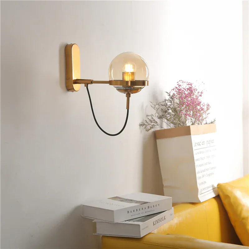 Nøordka Light Wall Light Fixtures Vintage Glass Globe Modern Wall Lamp Light Fixture