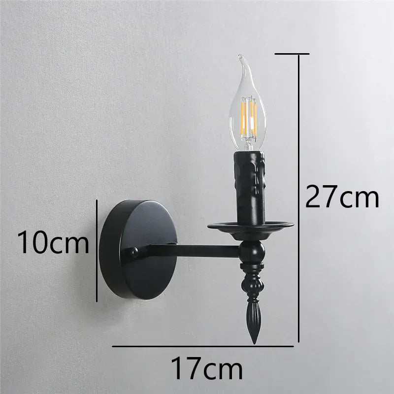Nøordka Light Wall Light Fixtures Warm White Black Vintage Iron Art Wall Lamp Light Fixture
