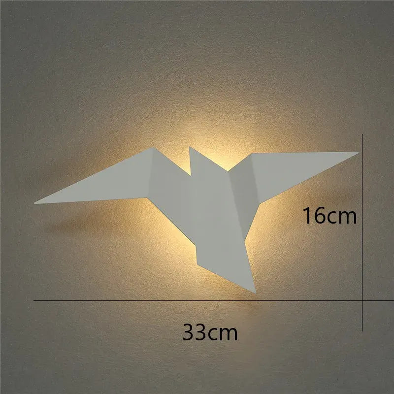 Nøordka Light Wall Light Fixtures White / 6000K Nordic Iron Art Flying Bird Wall Lamps Light Fixture