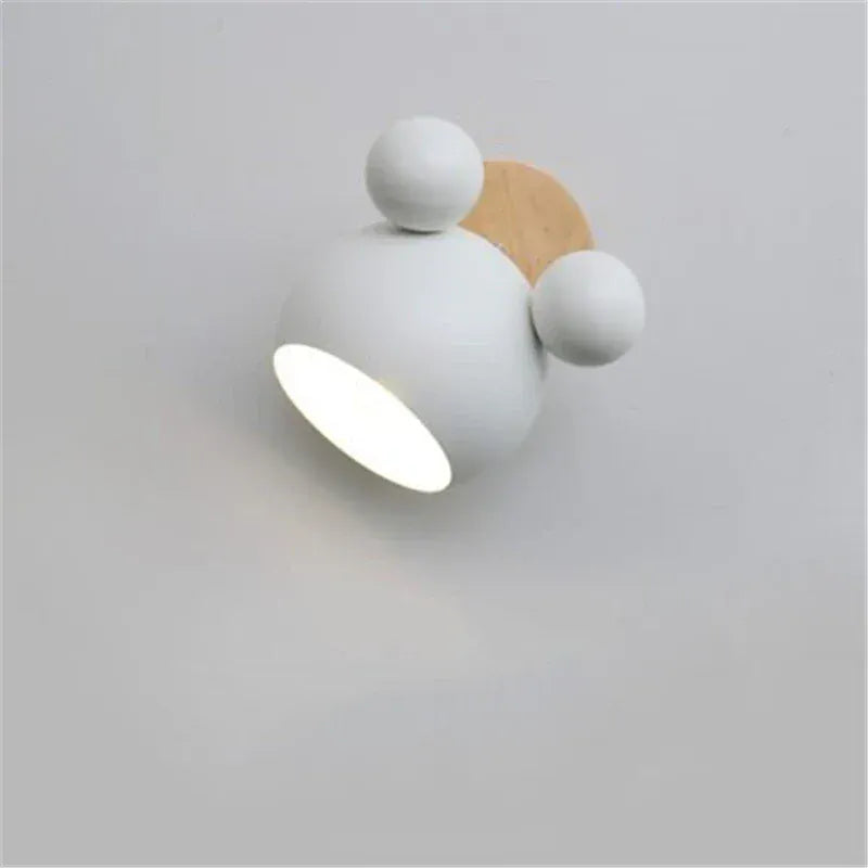 Nøordka Light Wall Light Fixtures White Mouse Inspired Wall Lamp for Children's Room