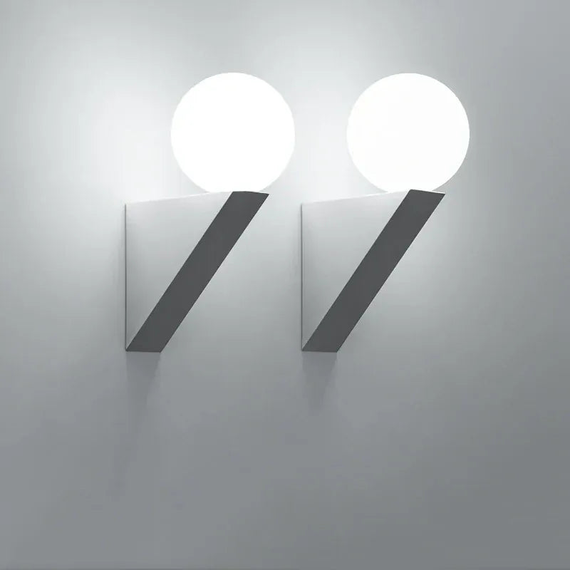Nøordka Light Wall Light Fixtures White / Neutral Light Nordic Glass Ball Indoor Wall Lamp for Corridors &amp; Bedsides
