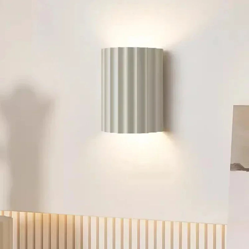 Nøordka Light Wall Light Fixtures Green / Warm White Nordic Corrugated Resin Wall Lamp