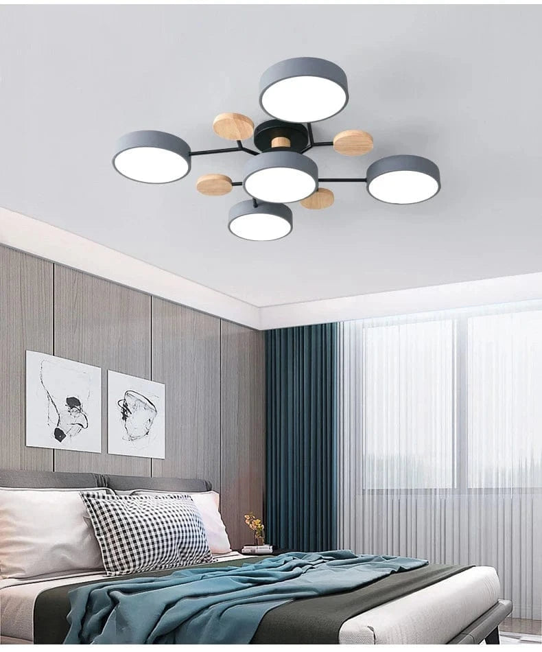 NORDIC LIGHT 5 Light / 3 Color Dimmable Modern Multi-Head LED Ceiling Light For Living Spaces