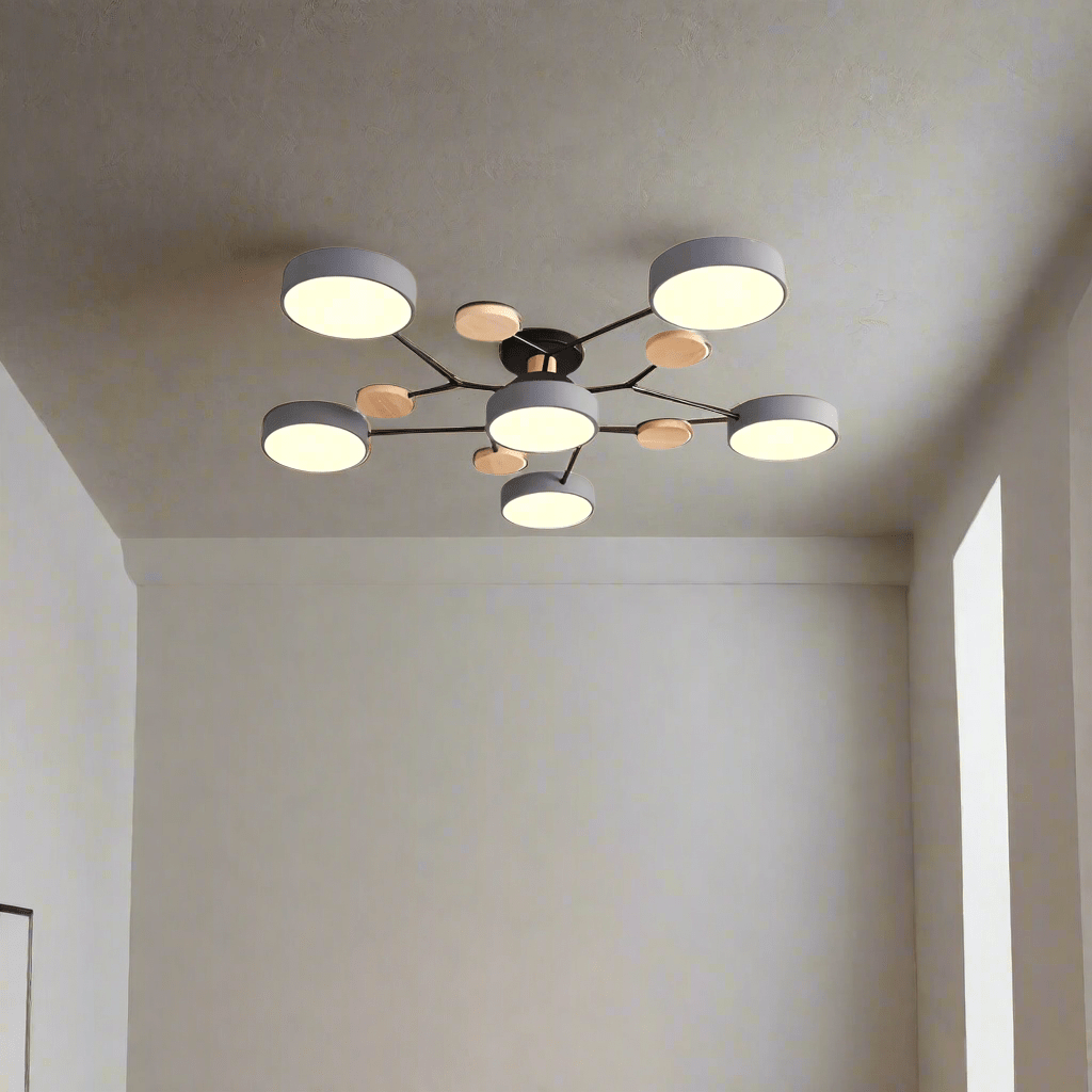 NORDIC LIGHT 6 Light / 3 Color Dimmable Modern Multi-Head LED Ceiling Light For Living Spaces