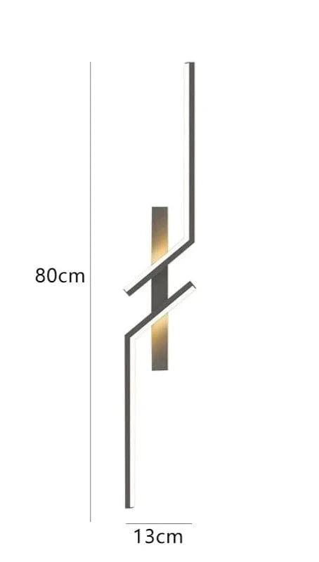NORDIC LIGHT Modern Black Linear Wall Light Sconce For Indoor Spaces