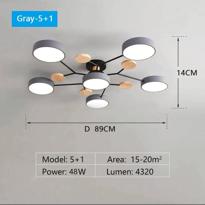 NORDIC LIGHT Modern Multi-Head LED Ceiling Light For Living Spaces