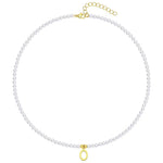 Load image into Gallery viewer, Elegant Gold Accented Pearl Letter Initial Necklace
