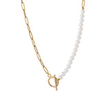Load image into Gallery viewer, Paperclip Chain Pearl Blended Bracelet and Necklace
