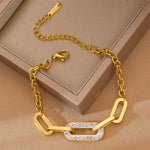 Load image into Gallery viewer, Paperclip Diamond Accented Bracelet
