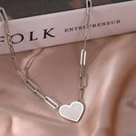 Load image into Gallery viewer, Paperclip Shell Heart Pendant Necklace
