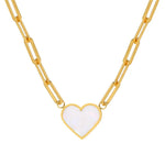 Load image into Gallery viewer, Paperclip Shell Heart Pendant Necklace
