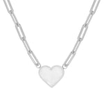 Load image into Gallery viewer, Paperclip Shell Heart Pendant Necklace
