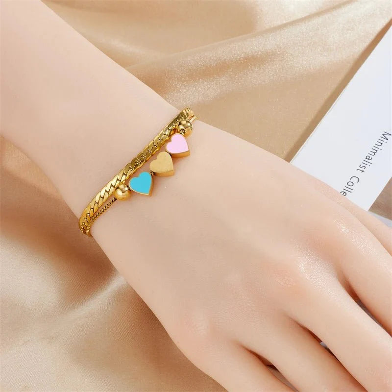 Pastel forever love heart necklace and bracelet 605766