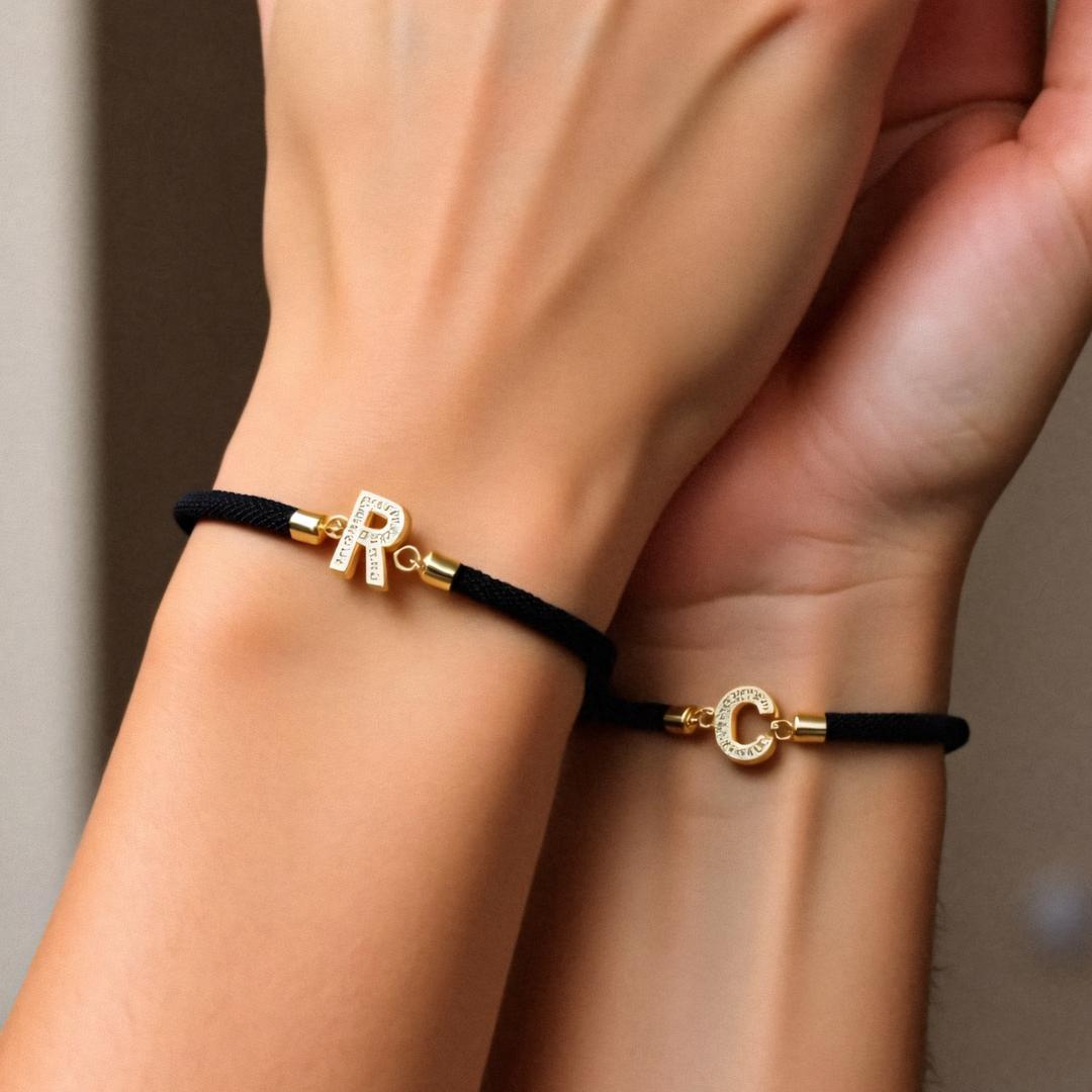 Personalized Unity Diamond Initial Bracelet