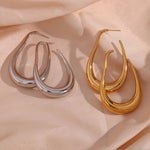 Load image into Gallery viewer, Pear Outlined Hoop Earrings
